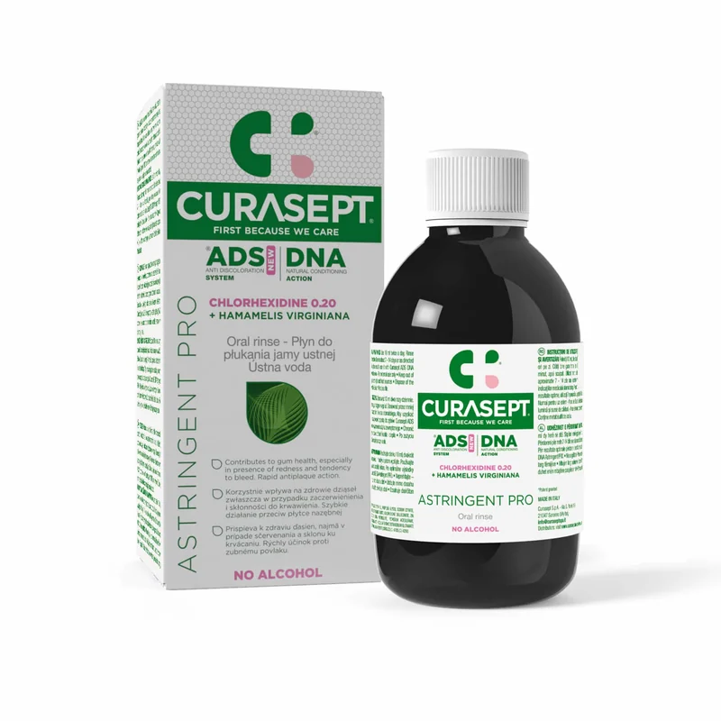 Curasept Astringent/Whitening — ополіскувач для ясен і природної білизни зубів