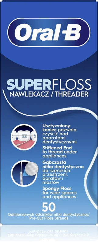 Oral-B Super Floss — флос для брекетів, мостів та імплантів